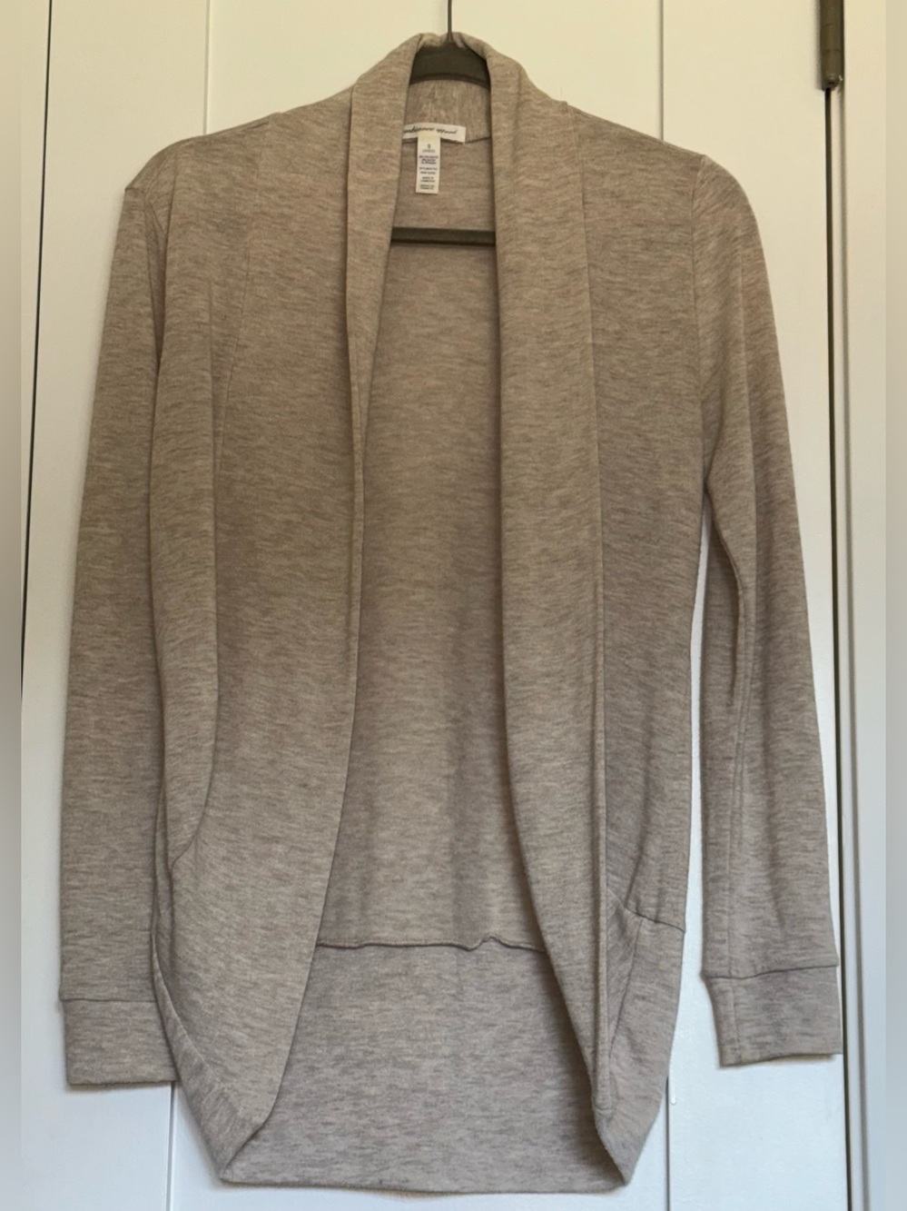 Ambiance Apparel Open-Front Cardigan in Light Beige